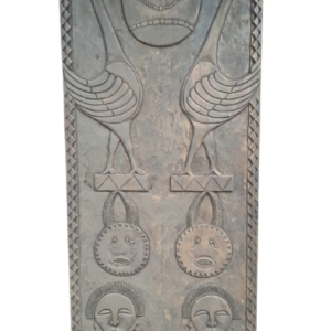 Carved Granary Door Birds Faces Motif