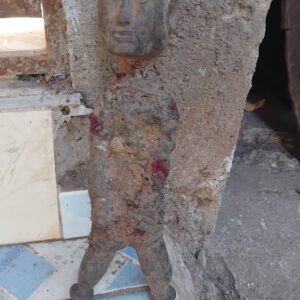 Iron Standing Figure Red Marks Nkisi